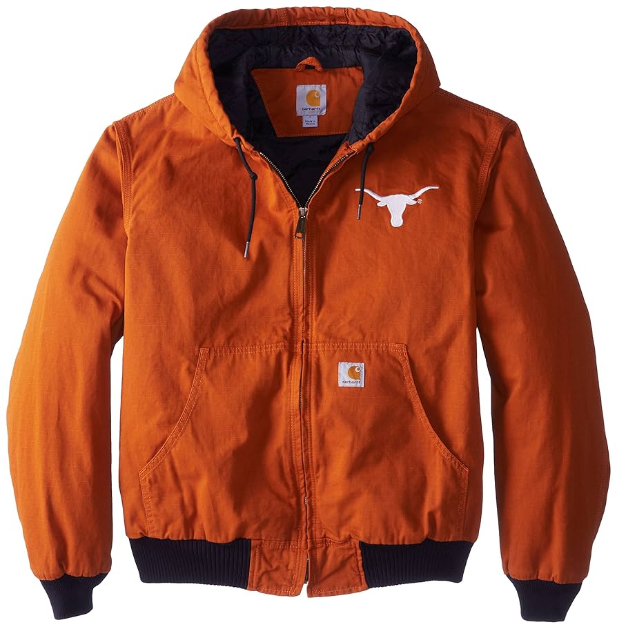 USA製 carhartt active jacket blaze orange NCAA Texas Longhorns Men's Ripstop Active Jacket, Burnt